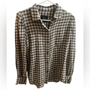 Rails Plaid Button Down Shirt in Black and Tan